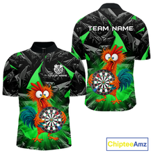 Load image into Gallery viewer, Custom Funny Green Chicken Dart Shirts For Men Dart Board Gifts Darts Team Jerseys Dart League NNT152