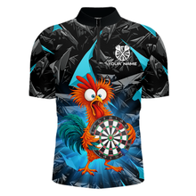 Load image into Gallery viewer, Custom Funny Turquoise Chicken Dart Shirts For Men Dart Board Gifts Darts Team Jerseys Dart League NNT152