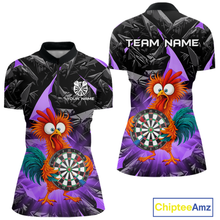 Load image into Gallery viewer, Custom Funny Purple Chicken Dart Shirts For Women Dart Board Gifts Darts Team Jerseys Dart League NNT152