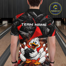 Load image into Gallery viewer, Custom Red Funny Duck Bowling Jersey for Men Bowling League Bowling Team Shirts Polo &amp; 1/4 Zip HN233