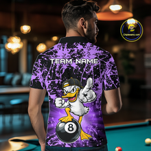 Load image into Gallery viewer, Custom Purple Funny Duck Billiard Shirt for Men Billiard Team Jersey League 8 Ball Pool Shirts NNT171