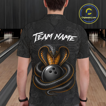 Load image into Gallery viewer, Custom Black Cobra Snake Bowling Jersey for Men Bowling Team Shirts Bowling League HNT309
