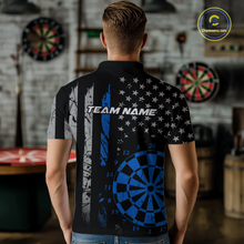 Load image into Gallery viewer, Custom Blue US Flag Darts Shirt for Men Darts Team Jerseys Dart Tournament Polo &amp; 1/4 Zip NNT116