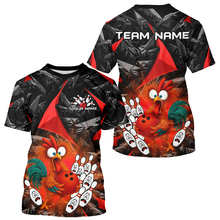 Load image into Gallery viewer, Custom Red Chicken Bowling Shirts for Men Women Bowling Uniform Bowling Team Shirts HNT138