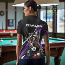 Load image into Gallery viewer, Custom Purple Funny Raccoon 8 Ball Billiard Shirt for Women Billiard Team Jersey Billiard League NNT191