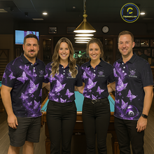 Load image into Gallery viewer, Custom Purple Butterfly Galaxy 8 Ball Billiard Shirt for Women Billiard Team Jersey Billiard League NNT192