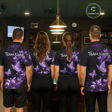 Load image into Gallery viewer, Custom Purple Butterfly Galaxy 8 Ball Billiard Shirt for Women Billiard Team Jersey Billiard League NNT192