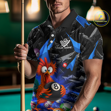 Load image into Gallery viewer, Custom Blue Funny Chicken 8 Ball &amp; 9 Ball Billiard Shirt for Men Billiard Team Jerseys NNT190