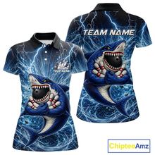 Load image into Gallery viewer, Custom Flame Shake Bowling Jersey for Women Polo &amp; 1/4 Zip Bowling Team Shirts HNT223