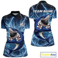 Load image into Gallery viewer, Custom Flame Shake Bowling Jersey for Women Polo &amp; 1/4 Zip Bowling Team Shirts HNT223