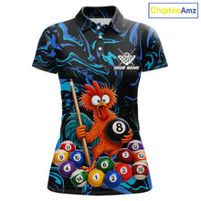 Load image into Gallery viewer, Custom Teal Blue Chicken 8 Ball Billiard Shirt for Women Billiard Jerseys Team Billiard League NNT197