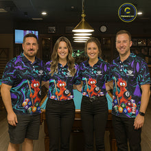 Load image into Gallery viewer, Custom Teal Purple Chicken 8 Ball Billiard Shirt for Women Billiard Jerseys Team Billiard League NNT197