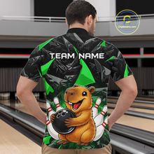 Load image into Gallery viewer, Custom Green Capybara Bowling Jersey for Men Bowling Team Shirts Bowling Polo &amp; 1/4 Zip HNT255