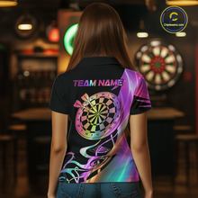 Load image into Gallery viewer, Custom Neon Pattern Dart Shirts For Women Dart Board Shirts Polo &amp; 1/4 Zip Dart Jersey Team NNT128