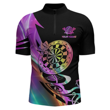 Load image into Gallery viewer, Custom Neon Pattern Dart Shirts For Men Dart Board Shirts Polo &amp; 1/4 Zip Dart Jersey Team NNT128