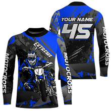 Load image into Gallery viewer, Blue Youth Motocross Shirts Custom MX Racing Extreme Shirts Kid Men Women UPF30+ DNT34