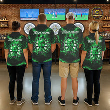 Load image into Gallery viewer, Custom Green Lightning Thunder Skull Dart Shirts For Men Darts Team Jerseys Polo &amp; 1/4 Zip NNT135