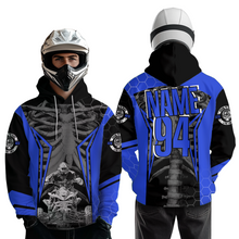 Load image into Gallery viewer, Personalized Blue Atv Racing Hoodie Custom Name &amp; Number Quad Bike Rider Motocross Shirt For Men Women  NHN002