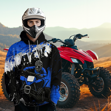 Load image into Gallery viewer, Blue ATV Motocross Hoodie Personalized Upf30+ Adult&amp;Kid Quad Bike Shirt Atv Mx Off-Road Extreme NHN003