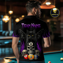Load image into Gallery viewer, Personalized Name Bat Cat Billards Polo Shirts For Men Custom Team Name Billiard Shirt Design YYD0014