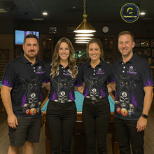 Load image into Gallery viewer, Personalized Name Bat Cat Billards Polo Shirts For Men Custom Team Name Billiard Shirt Design YYD0014
