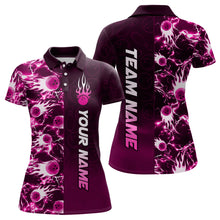 Load image into Gallery viewer, Bowling Shirt For Womens Custom Name Bowling Flame Lightning Team Jersey Shirt YYD0030