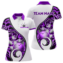 Load image into Gallery viewer, Custom Bowling Team Polo Shirts for Women - Personalized Abstract Bowling Jersey YYD0079