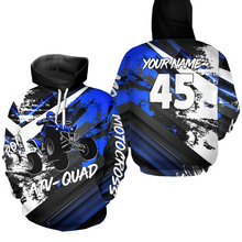 Load image into Gallery viewer, Blue Custom ATV Motocross Hoodie Men Women Quad Shirt ATV Riding Hoodie MHATV26