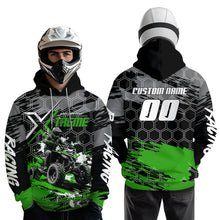 Load image into Gallery viewer, Green Atv Racing Hoodie Custom Quad Bike Shirt Upf30+ Adult Youth Off-Road Atv Motocross Hoooded  NHN008