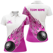 Load image into Gallery viewer, Personalized Flame Bowling Shirts For Women, Bowling Ball Custom Bowling Team Shirt IPHW5001