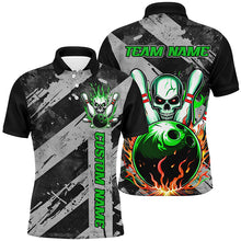 Load image into Gallery viewer, Custom Multi-Color Flame Skull Bowling Team Shirts For Men And Women, Flaming Bowling Jerseys Bowlers Outfit IPHW6556