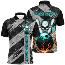 Load image into Gallery viewer, Custom Multi-Color Flame Skull Bowling Team Shirts For Men And Women, Flaming Bowling Jerseys Bowlers Outfit IPHW6556