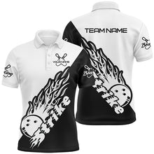 Load image into Gallery viewer, Custom Bowling Shirts For Men, Bowling Team Shirts Bowling Strike | Black And White IPHW5170