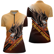 Load image into Gallery viewer, Personalized Tribal Eagle Bowling Women Quarter-Zip Shirts, Eagle Bowling Team Shirt IPHW8806