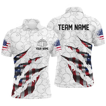 Load image into Gallery viewer, Custom Patriotic Bowling Shirts For Men, US Bowling Team Shirts American Flag Bowling IPHW7380