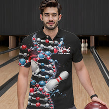 Load image into Gallery viewer, Bowling Is In My Dna Custom Bowling Polo Shirts For Men, Bowling Team Bowling League Shirt IPHW8372