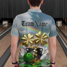 Load image into Gallery viewer, Custom Saint Patricks Day Bowling Polo Team Shirts For Men, Lucky Bowling League Shirt IPHW8573
