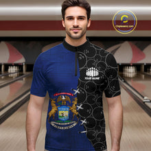 Load image into Gallery viewer, Michigan Flag Custom Bowling Team Shirts For Men, Patriotic Bowling League Shirt IPHW10717
