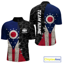 Load image into Gallery viewer, Ohio Flag Custom Bowling Team Shirts For Men, Patriotic Bowling League Shirt IPHW10720