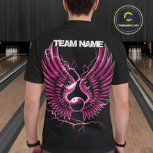 Load image into Gallery viewer, Custom Pink Lightning Bowling Ball With Wings Bowling Men Team Shirt, Bowling Jerseys IPHW10731