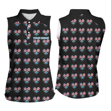 Load image into Gallery viewer, Personalized American Flag Pickleball Polo Shirts, Patriotic Pickleball Jerseys For Women IPHW6941