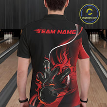 Load image into Gallery viewer, Custom Red Flame Bowling Men Jerseys, Bowling Team League Shirt Bowlers Jerseys IPHW11295