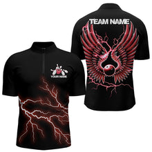 Load image into Gallery viewer, Red Thunder Lightning Bowling Wings Custom Bowling Team Quarter-Zip Shirts For Men IPHW8394