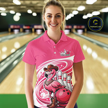 Load image into Gallery viewer, Slay Western Flamingo Custom Women Polo Bowling Shirt, Sassy Cowgirl Queen Outfit IPHW11022