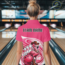 Load image into Gallery viewer, Slay Western Flamingo Custom Women Quarter-Zip Bowling Shirt, Sassy Cowgirl Queen Outfit IPHW11022