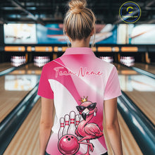 Load image into Gallery viewer, Sassy Classy Flamingo Queen Custom Women Bowling Polo Shirt, Glamorous Bowlers Outfit IPHW11026