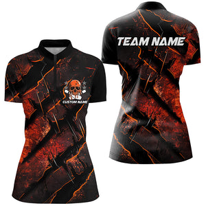 Orange Claw Customize Team Bowling Shirts, Skull Bowling Jerseys For Women IPHW6484
