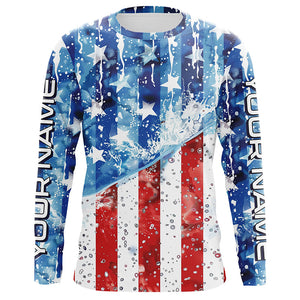 American Flag Custom Long Sleeve Uv Protection Fishing Shirts, Patriotic Fishing Jersey IPHW6849