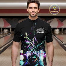 Load image into Gallery viewer, Neon Style Custom Bowling Shirts For Men, Glowing Electric Bowling Team Shirt Bowler Outfits IPHW8001