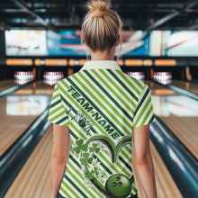 Load image into Gallery viewer, Custom Saint Patricks Day Heart Bowling Womens Quarter-Zip Shirt, Lucky Bowling Team Shirt IPHW8683